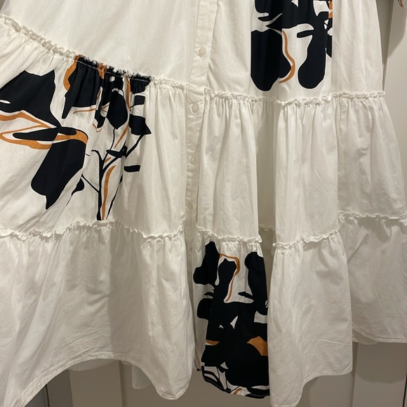 Anthropologie forever that girl puff sleeve shirt dress white & black fl… - Picture 5 of 10